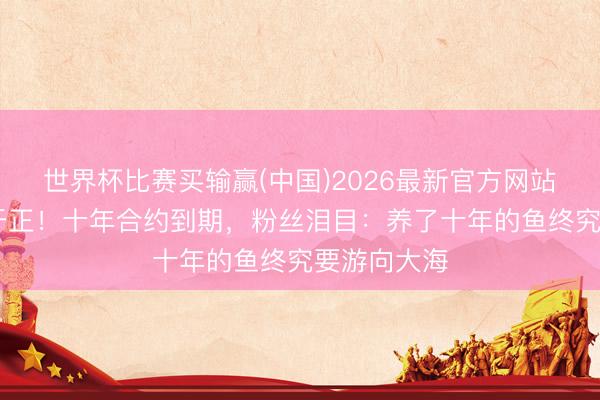 世界杯比赛买输赢(中国)2026最新官方网站 白鹿告别于正!十年合约到期,粉丝泪目:养了十年的鱼终究要游向大海