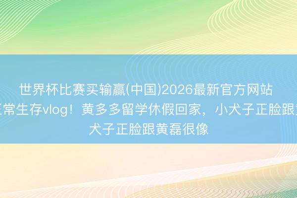 世界杯比赛买输赢(中国)2026最新官方网站 孙莉晒正常生存vlog!黄多多留学休假回家,小犬子正脸跟黄磊很像