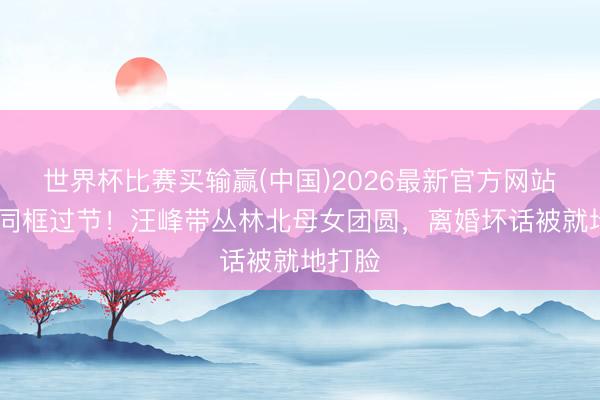 世界杯比赛买输赢(中国)2026最新官方网站 五娃同框过节！汪峰带丛林北母女团圆，离婚坏话被就地打脸