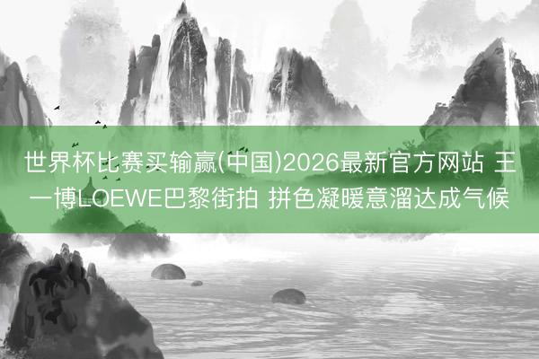 世界杯比赛买输赢(中国)2026最新官方网站 王一博LOEWE巴黎街拍 拼色凝暖意溜达成气候
