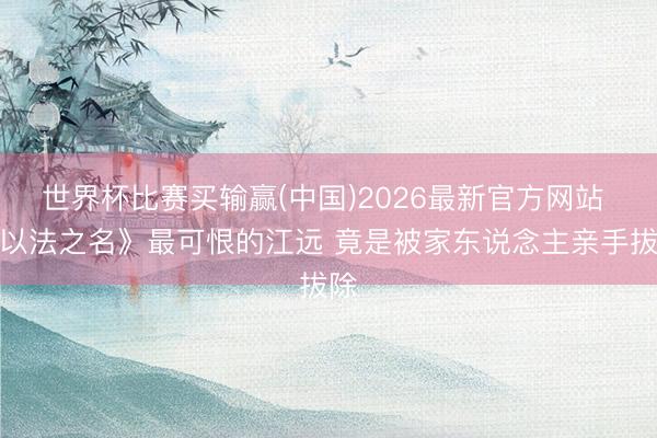 世界杯比赛买输赢(中国)2026最新官方网站 《以法之名》最可恨的江远 竟是被家东说念主亲手拔除