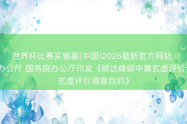 世界杯比赛买输赢(中国)2026最新官方网站 中共中央办公厅 国务院办公厅印发《碳达峰碳中庸玄虚评价调查目的》