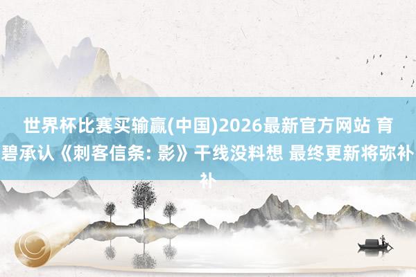 世界杯比赛买输赢(中国)2026最新官方网站 育碧承认《刺客信条: 影》干线没料想 最终更新将弥补